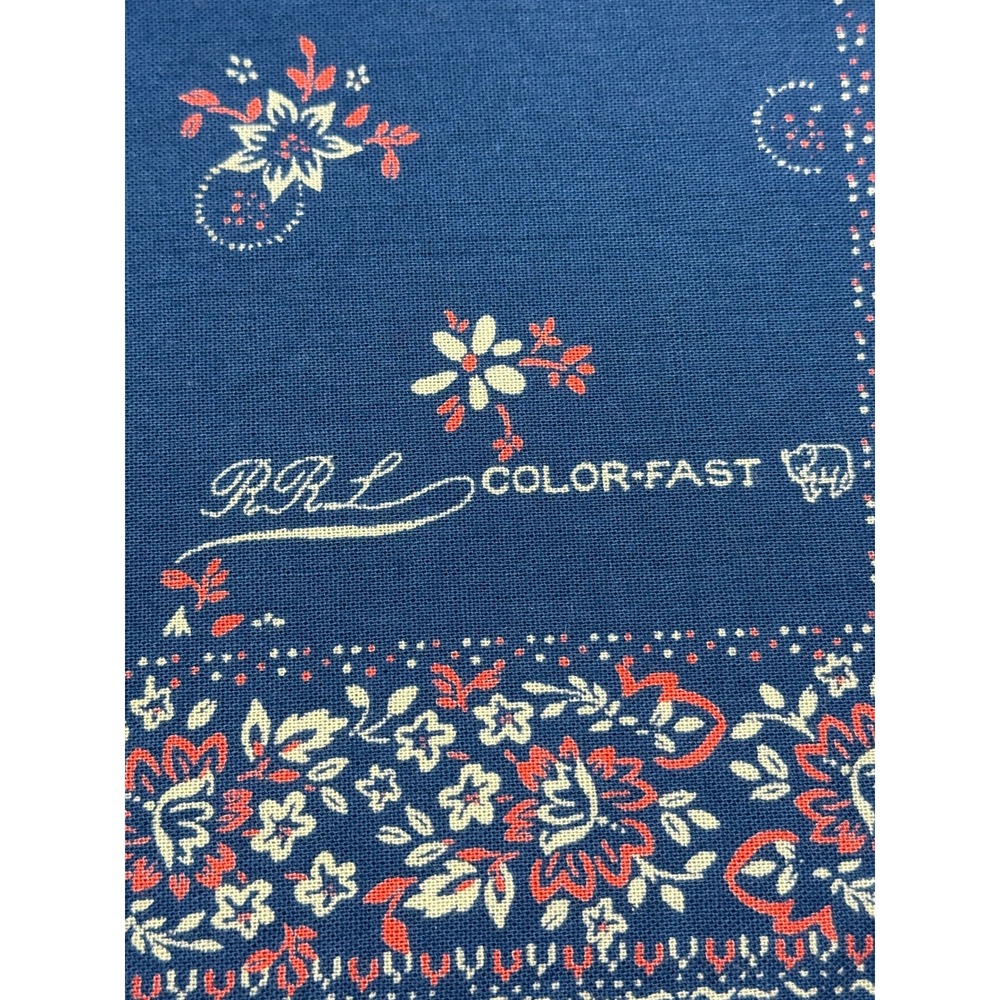 Ralph Lauren Double RL Blue Bandana Floral Cotton - Picture 4 of 6